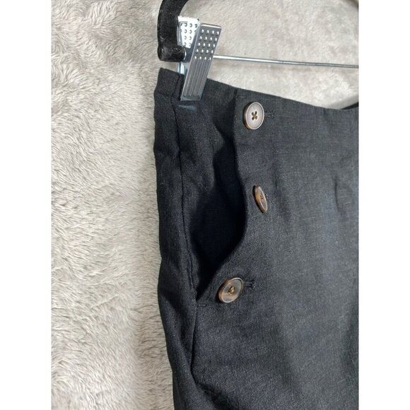J. Crew Nautical Sailor Shorts Linen Blend Button Black Sz 6 - Picture 5 of 16